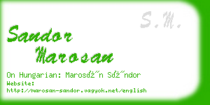 sandor marosan business card
